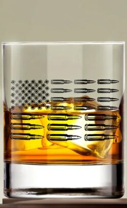 Bullet Flag Whiskey Glass