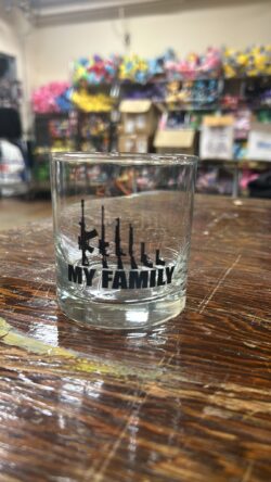 My Family Gun Whiskey Glass