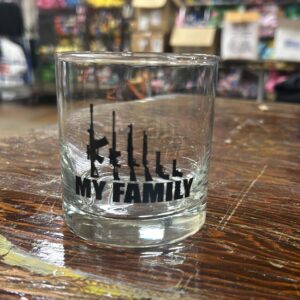 My Family Gun Whiskey Glass